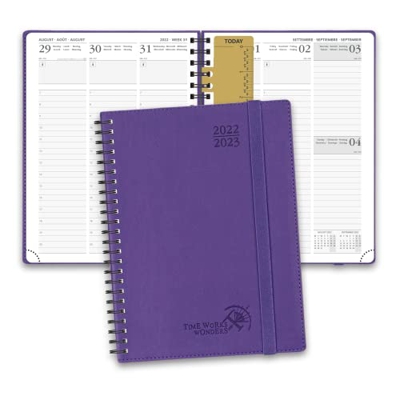 POPRUN Agenda 2022 2023 Semana Vista Vertical - Agenda Escolar 2022-2023 Semanal 16 Meses (Sep’22-Dic’23) con Tapa Blanda en Cuero Vegano y Papel Cert