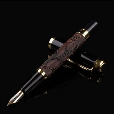 LXESWM Fountain Pens Fashion Fountain Pen Pen Dragón Fuente Fuente Vintage 0.5 mm Pensas de Tinta de niebre Creative Pen Gift Box Suministros de Ofici