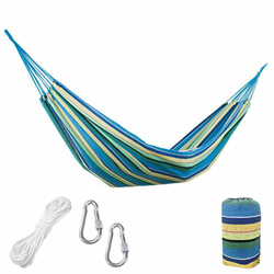 Hamaca Colgante para Jardin Exterior de 200x100cm y hasta 250kg Que Incluye mosquetones de Soporte y Bolsa de Transporte - Hamaca Tumbona de algodón L precio