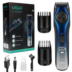 Cortapelos profesional VGR080 - Cortapelos para hombre eléctrico (38 ajustes de longitud, corte de precisión, corte de contorno suprent, pelo y corte  características