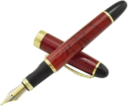 LXESWM Fountain Pens Fountain Pen Metal Fountain Pen Classic Ink Pen con Gold Clip Iridium Media Nib de 0.7 mm Pensas for la Escritura de la Oficina ( en oferta