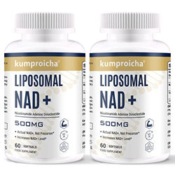 Liposomal NAD+ 500 mg con TMG 250 mg cápsulas blandas, suplemento NAD+ actual para la reparación celular y el metabolismo energético (2 PACK) precio