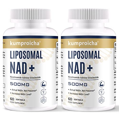 Liposomal NAD+ 500 mg con TMG 250 mg cápsulas blandas, suplemento NAD+ actual para la reparación celular y el metabolismo energético (2 PACK)