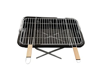 KOR - Barbacoa plegable para acampada (resistente, parrilla de camping, barbacoa, barbacoa, carbón, 50 x 28 cm, 19.6 x 11 pulgadas)