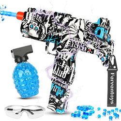 ferventoys Gel Blaster - Pistola de gel para exteriores, alcance de hasta 20 m, diseño portátil de Uzi con perlas de agua, pistola para exteriores, ju precio