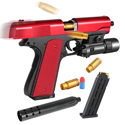 Pistola de Juguete con Cargador para Expulsar el Cartucho Pistola de Juguete Soft Bullet Foam Blaster para Niños a Partir de 6 Años