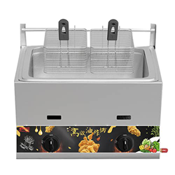 Freidora Profesional de Gas Comercial de 11 l/22 l, freidora Profunda de propano de Mesa de Acero Inoxidable, freidora de Papas Fritas de Cocina para  características