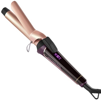 Rizador Pelo Pinza Rizadora Tenacilla Pelo Ondulador de Pelo Cerámico con Guante Protector Temperatura Ajustable 120°-210°C