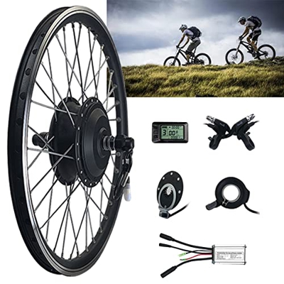 Niczu Kit Conversión Bicicleta Eléctrica con Controlador y Sistema Pas, Juegos Motor Cubo Transmisión Delantera Bicicleta Eléctrica 48V 250W, Rueda De