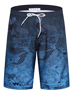 APTRO Bañadores de natación, Pantalones Cortos de los Hombres de Secado rápido Playa Surf Pantalones Cortos de natación Tallas Grandes Azul BS023 5XL