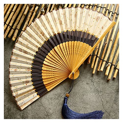 LiFBeauTiFul Fan de bambú Fan de Plegado Ventilador Chino Estilo Antiguo de Estilo ventilado Accesorios de fotografía Regalo portátil Home (Color : A2