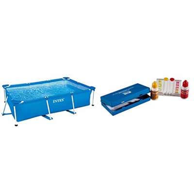 Intex 28271NP Piscina Desmontable Small Frame 260 x 160 x 65 cm, 2.282 litros, Multicolor + QUIMICAMP 209080 Kit Analisis Oto Y Ph