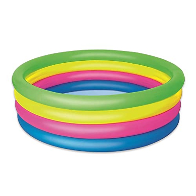 Piscina de remo Rainbow Ring de 1,57 m x 0,46 m, fácil de instalar e inflar, para diversión al aire libre