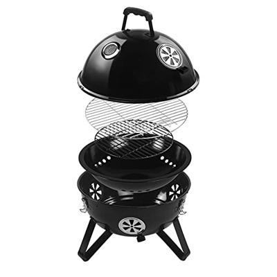 Parrilla De Carbón para Exteriores, Parrilla para Jardín Al Aire Libre, Parrilla Grande Redonda De Carbón Grueso, Juego Completo para Barbacoa, Terraz