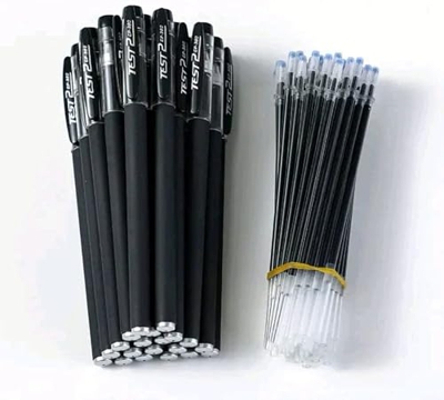 NIDA vision Juego de bolígrafos de tinta líquida con minas de repuesto, 20 bolígrafos y 40 minas de repuesto, 0,5 mm, bolígrafo de tinta de gel, tinta