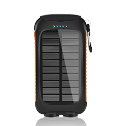 Qingchen 2 Pcs Banco de energía con Cargador Solar de 20000 mAh, Cargadores solares para Dispositivos electrónicos, Paquete de batería portátil de Car precio