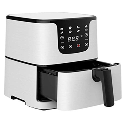 Freidora de aire de acero inoxidable, freidora de aire antiadherente de gran capacidad, utensilios de cocina sin aceite para horno, ciclo de calentami características