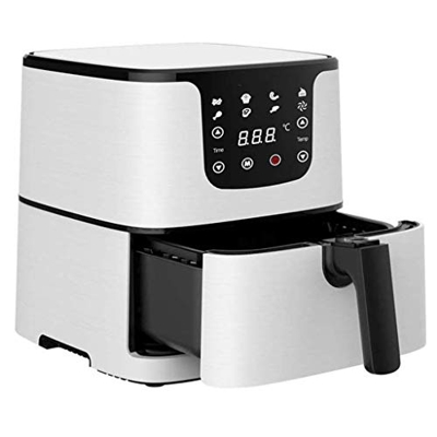 Freidora de aire de acero inoxidable, freidora de aire antiadherente de gran capacidad, utensilios de cocina sin aceite para horno, ciclo de calentami