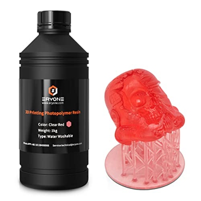 ERYONE Water Washable UV Curing Photopolymer, 3D Printer Resin for DLP/LCD Printers transparent red 1000g