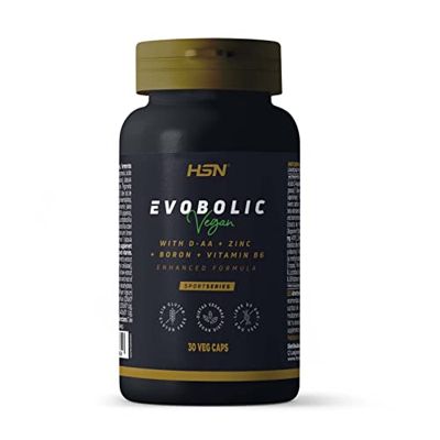 Potenciador para Hombre Evobolic de HSN | 30 Cápsulas Vegetales Ácido Aspártico + ZMA + Fenogreco + Ginseng + Avena Sativa + Ortiga | No-GMO, Vegano, 