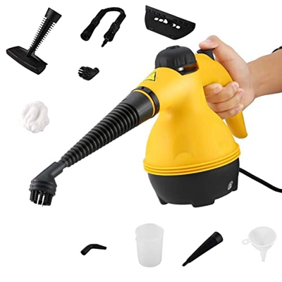 ZFHTAO Limpiador a Vapor presurizado, Limpiador a Vapor con Juego de Accesorios de 9 Piezas, 1000 W, 350 ml, hogar de Limpieza de Superficies, para Co