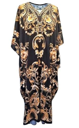 Longitud Total Maxi Long Kaftan Chain Print - Negro 40001 precio