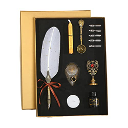 tinysiry Juego de plumas de pluma de proceso de talla con palo de laca para escuela blanco características