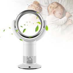 ZQWOZQ Oscilación Sin Aspas Ventiladores De Pedestal - 9h Temporizador, Ruido Bajo 10 Velocidades Circulación De Aire Ventilador con Control Remoto, P en oferta