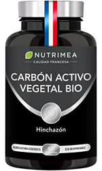 Carbón Activo Vegetal BIO 100% natural | Hinchazón Gases y Digestión | 95% de Carbono Alta Adsorción | 60 Cápsulas Veganas Nutrimea | Fabricado en Fra precio