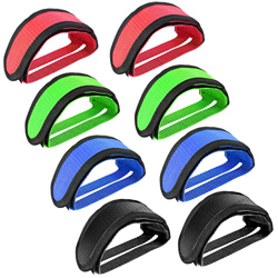 4 pares de correas de pedal de bicicleta, clips de pedal, correas para dedos de los pies, cinta para engranaje fijo, correas de nailon para pies de bi precio