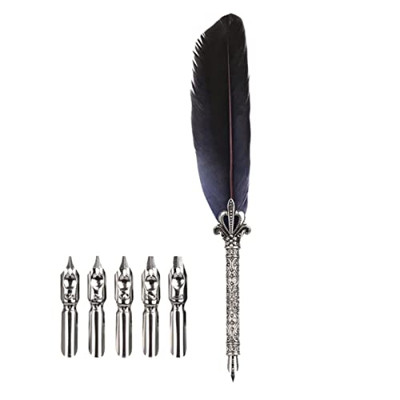 Nueva caja de regalo europea de caligrafía de firma, escritura de buceo, pluma Vintage, pluma de caligrafía inglesa, pluma-azul marino