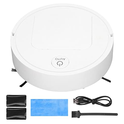 Qcwwy Aspirador Robot, Sistema de Fregado 3 en 1 Práctica Barredora Inteligente Carga USB Máquina Barredora Inteligente Tamaño Mini Limpia Suelos Duro