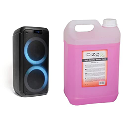 FREESOUND400 Ibiza Altavoz Activo AUTONOMO 400W con Bluetooth, USB, Micro-SD Y Mando a Distancia (10-7122) + SMOKE5L-HD Liquido de Humo de Alta Densid precio