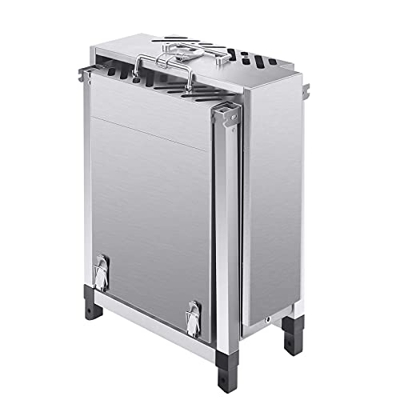 Parrilla De Barbacoa Portátil, Maleta Plegable Tipo Barbacoa Parrilla Barbacoa Fogata Parrilla De Carbón con Clips Cepillos Y Botellas De Condimento, 