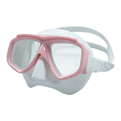 Miletine Snorkeling Scuba, Gafas de buceo luminosas Snorkel, Antivaho Antideslizante Equipo de buceo profesional para adultos Blanco y Rosa Talla únic