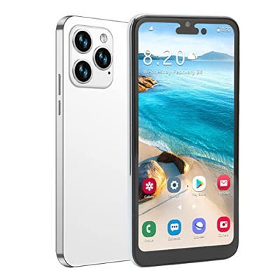PUSOKEI Teléfono Móvil 4G de 6,1 Pulgadas, I14pro MAX Android 11 Desbloqueado, 4 GB de RAM, 64 GB de ROM, Reconocimiento Facial AI, Cámara Frontal Tra