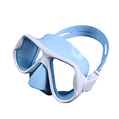 Miletine Gafas de buceo para niños, de gran angular de 120 grados, gran campo de visión, profesionales, impermeables, de vidrio templado, color azul y