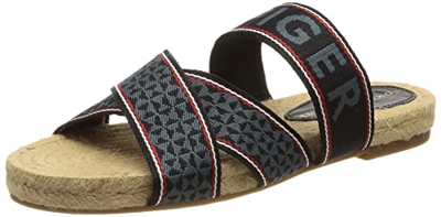 Tommy Hilfiger Alpargata Plana Tommy Webbing, Sandalias Mujer, Cielo del Desierto, 38 EU
