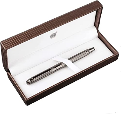 YQBUER Fuente Pen for Escribir Fine Fountain Pen Especial Iridium Pen Plateado for práctica de caligrafía Fashion Office de Negocios de Alta Gama Rega