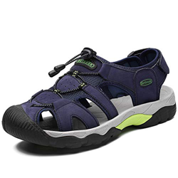 Hombre Sandalias de Verano Playa para Punta Cerrado Deportivas Exterior Senderismo Hombres Excursionismo Cuero Zapatos Velcro 38-48 características