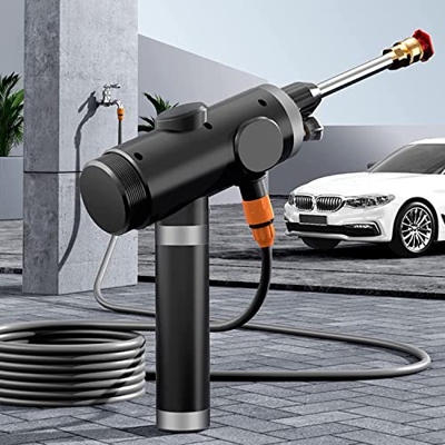 Lavadora a presión de Mano de 290 PSI, Lavadora a presión portátil inalámbrica con Dos baterías, Dos boquillas (0°, 40°), Limpiador de energía portáti