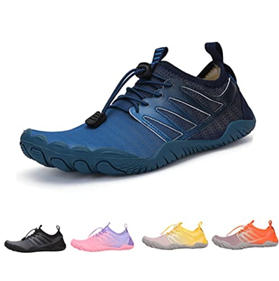 Zapatillas de Trail Ligeras Zapatos Descalzos para Hombre Mujer Respirable Secado Rápido Exterior Interior Gym Asfalto Playa Montaña Azul 42EU