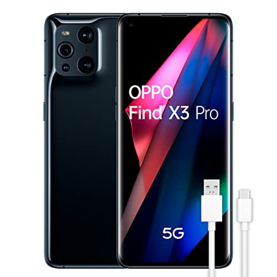 OPPO Find X3 Pro 5G - Teléfono Móvil libre, 12GB+256GB, Cámara 50+50+13+3 MP, Smartphone Android, Batería 4500mAh, Carga Rápida 65W, Dual SIM, Cable U