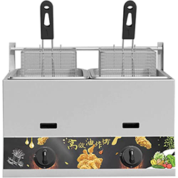 Freidora Profesional - Freidora Comercial de Gas - Temperatura de la Freidora de Acero Inoxidable Ajustable con Canasta de Aceite Extrable para Restau características