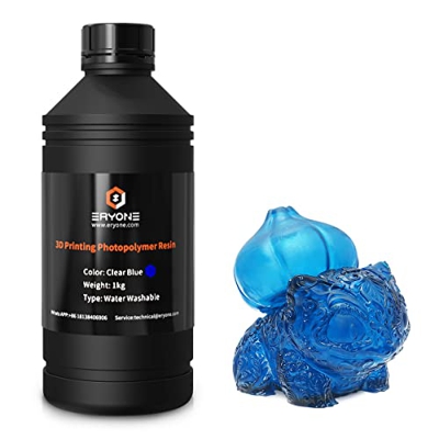 ERYONE Water Washable UV Curing Photopolymer, 3D Printer Resin for DLP/LCD Printers Transparent Blue 1000g