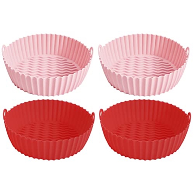 Luxshiny 4 Pcs Freidora de Aire Freidora Insertar Horno Horcadear Freidora de Aire Silicona Pot de Silicona Non