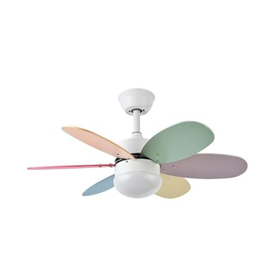 Ventilador de techo Bi-Alves, con luz 18W 4000K, motor DC, colores pastel y vivos