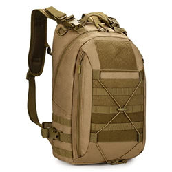 HUNTVP 15L Mini Mochila de Asalto Militar Táctical Molle Escolar Bolsa Bandolera para Niños Hombre Mujer Caza Camping Senderismo, 15L- Marrón precio