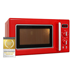 Exquisit Microondas RMW720-3GDIG rojo, 20 litros, 700 W, 5 niveles de Potencia, Grill 1000 W en oferta