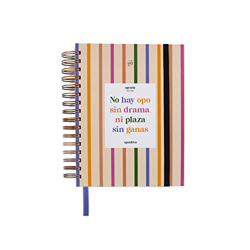 Agenda Escolar Opoagenda Semana Vista: empieza en septiembre de 2022 y acaba en agosto de 2023, Tapa dura, Incluye 126 stickers, Goma elástica y Cinta características